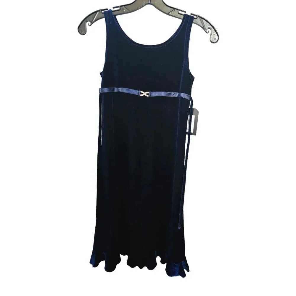 Blue Velvet Girls Dress